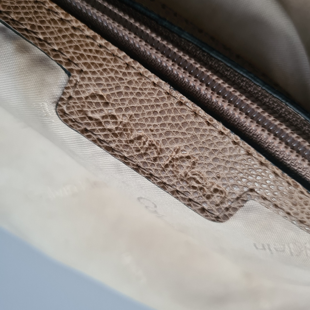 VINTAGE Calvin Klein Tan Two Handle Bag Handbag - Picture 12 of 16